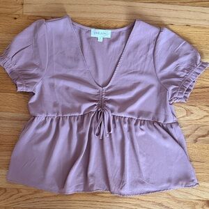 Pink Rose Women's Dusty Pink Ruched Blouse